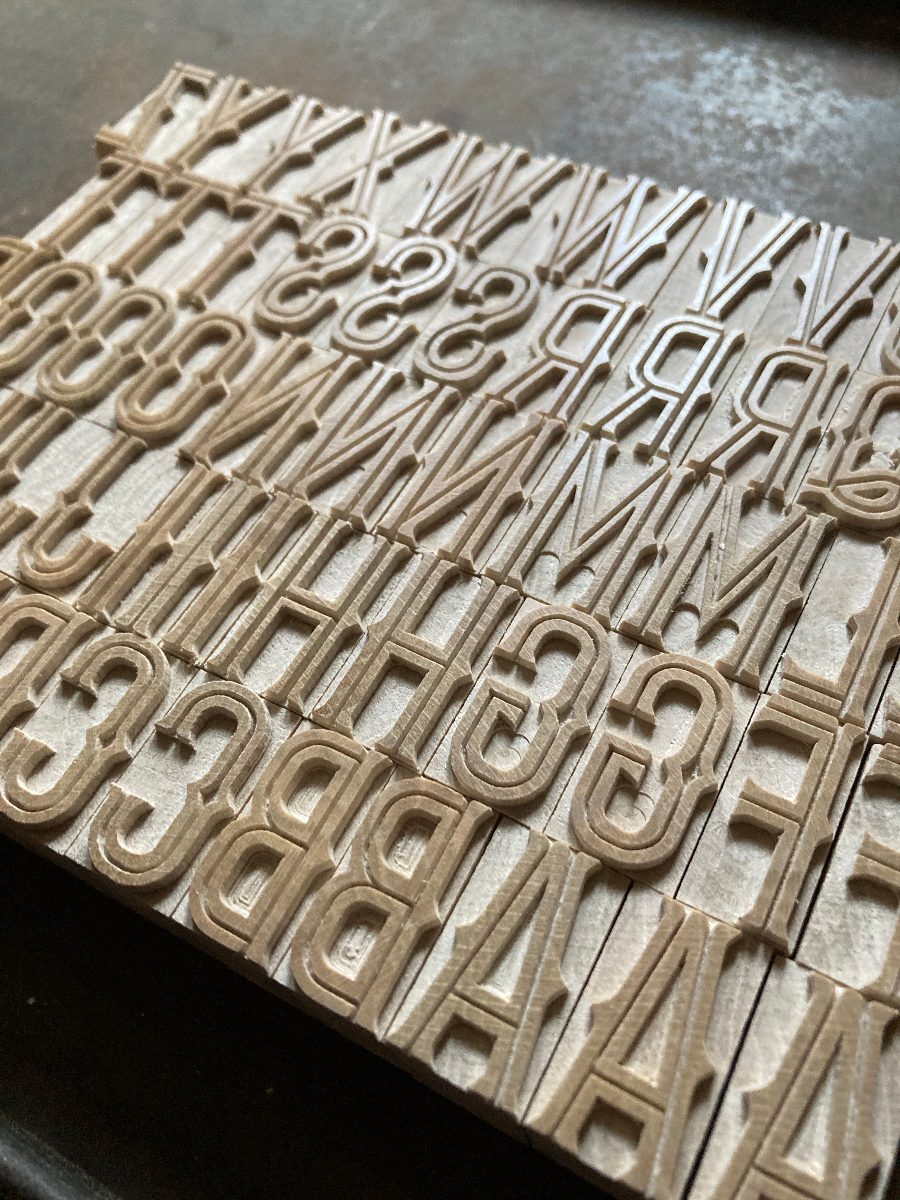 'Barbaro Inline' letterpress woodtype typeface