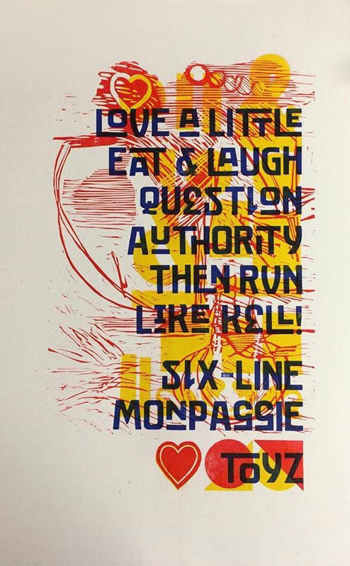 'Monpassie' letterpress woodtype typeface