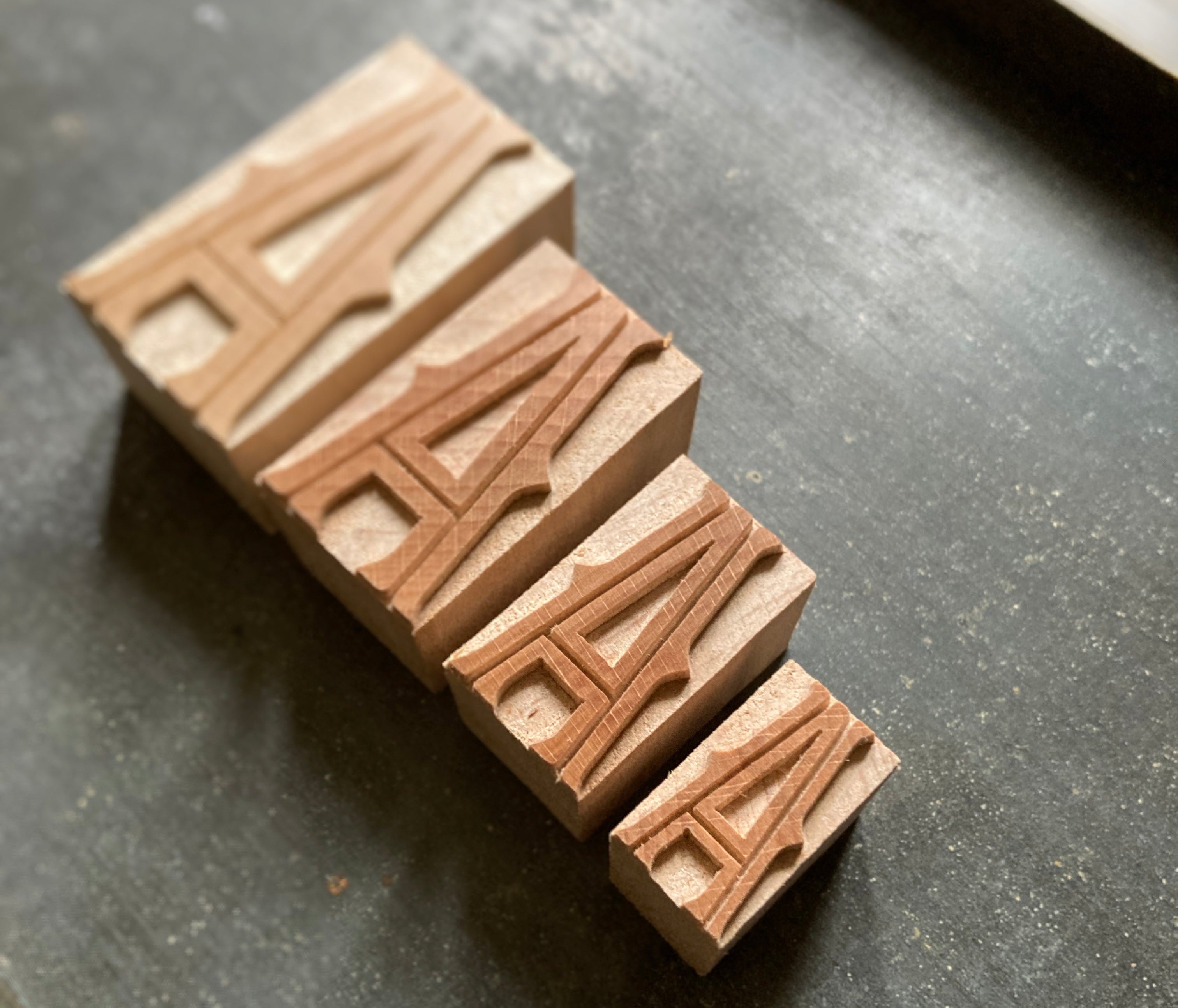 'Barbaro Inline' letterpress woodtype typeface