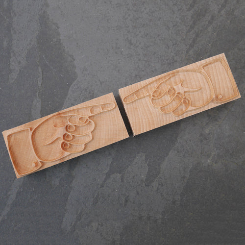 Outline Letterpress Manicule, Printers Fist